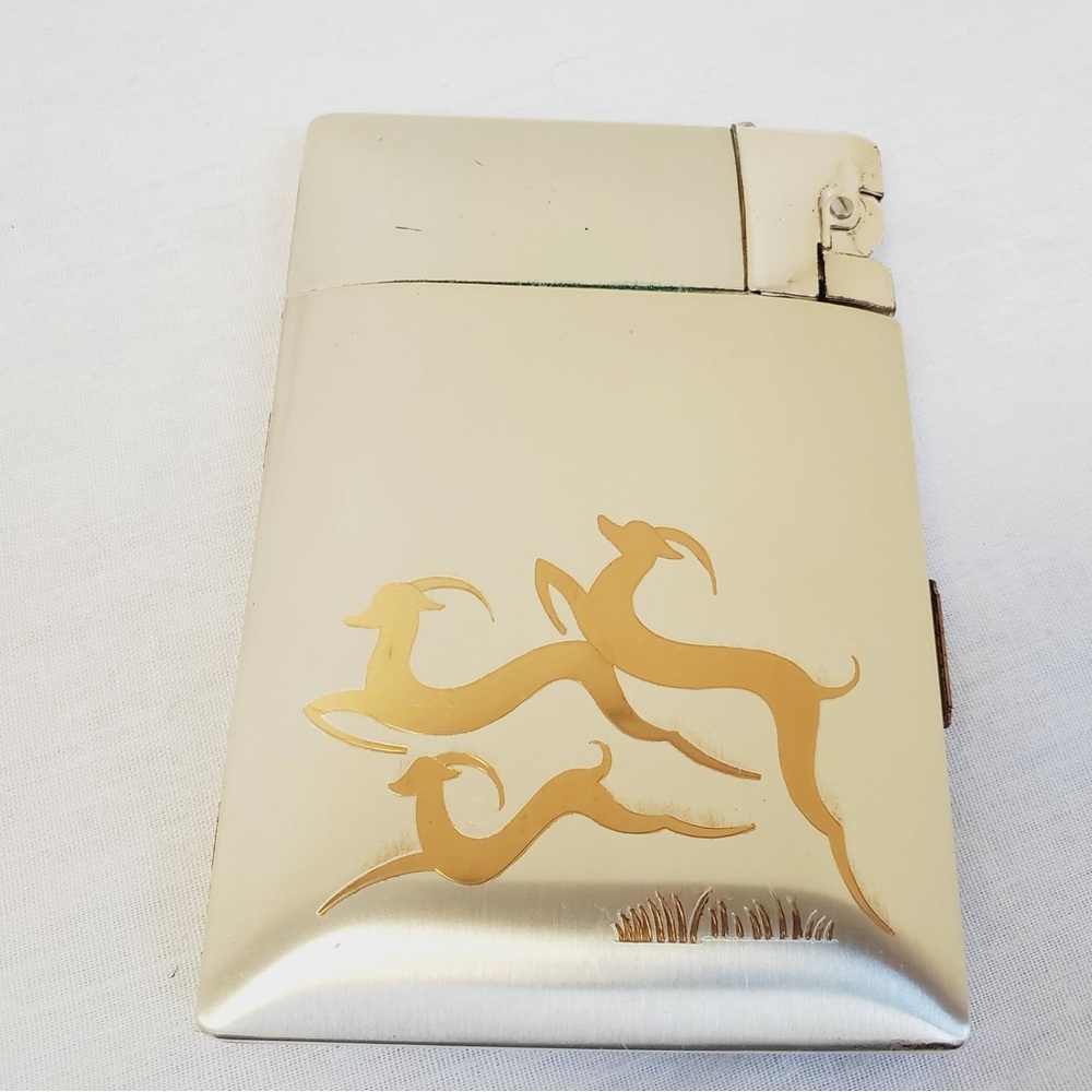 Vintage 1950s Elgin Light-O-Matic Combo Case Gold & Silver Gazelle in Orig Box